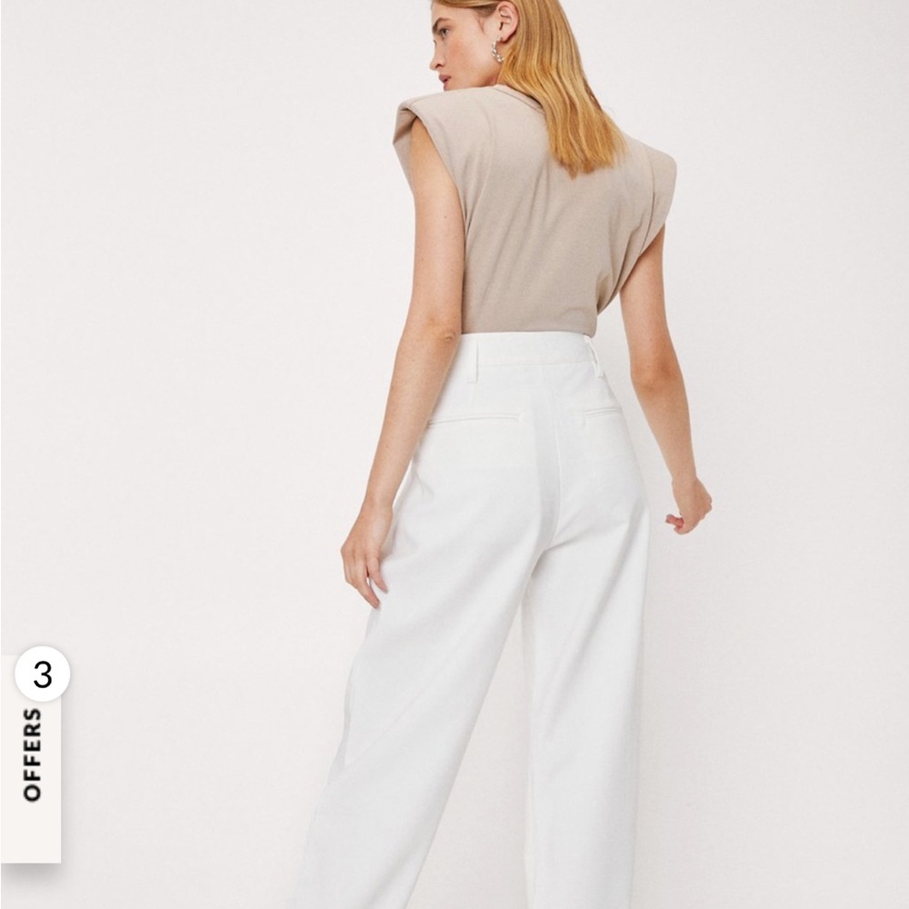 Nasty Gal Navy Color Tailored High Waisted Turn Up Hem Pants - Picture 4 of 9